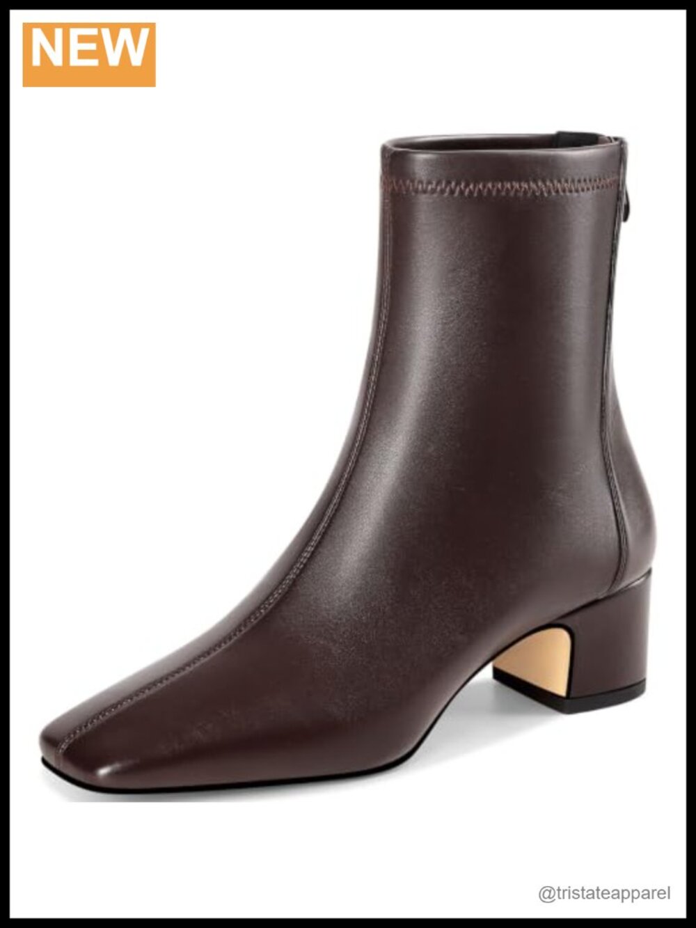 Women's Stretch Square Toe Ankle Booties Low Block Heel Zip
